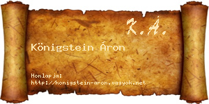 Königstein Áron névjegykártya